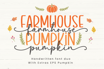 Farmhouse Pumpkin Font for Rustic Fall and Harvest Designs